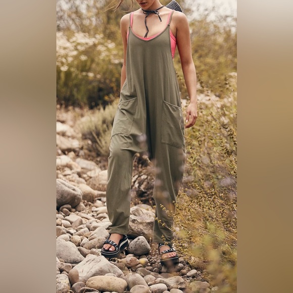 FP Movement by Free People Pants - Relaxed Fit Hot Shot Onesie in Sea Grass Green | FP Movement by Free People